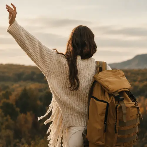 woman backpack